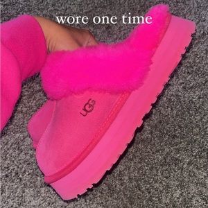 pink ugg disquette platform slippers